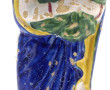"Ste Marie", statuette en faïence polych