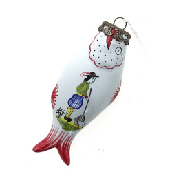 Boule de NOEL en forme de poisson en faï