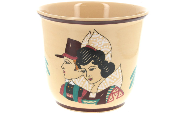 KERALUC - Cache-pot en faïence polychrom