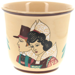 KERALUC - Cache-pot en faïence polychrom