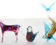 6 sujets animaliers en verre et cristal,