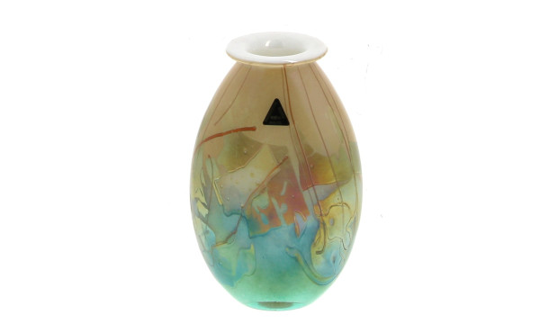 Vase en verre de couleurs, Malte, H 19,5