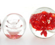 Lot de 4 boules presse-papier en verre d