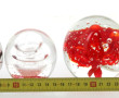 Lot de 4 boules presse-papier en verre d