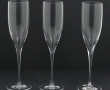 DAUM - 3 flûtes en cristal, H 23 cm