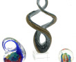 Sculpture contemporaine en verre sur soc