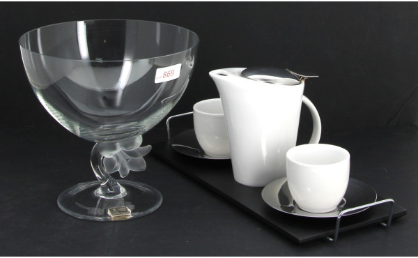 Coupe en cristal, à piètement en cristal