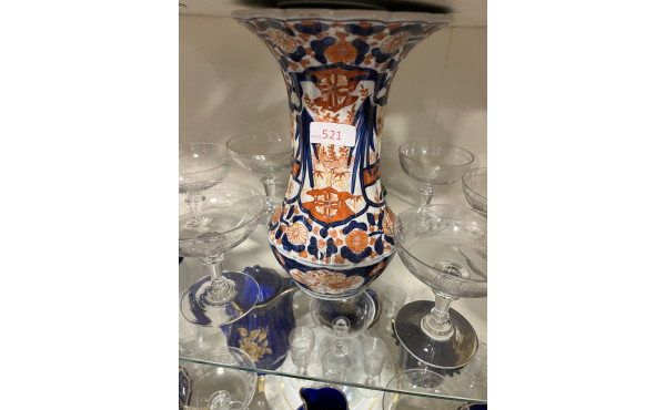 JAPON - Vase à col évasé (H 25 cm) et as
