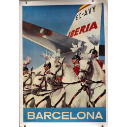 IBERIA - Affiche offset à décor de cheva