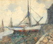 Théophile NICOLET (XIX-XX) "Bateau à sec