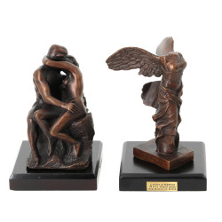 Lot de 2 petits sujets en bronze : 1) D'