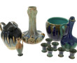 Lot de céramiques décors flammés: vase, 