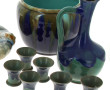 Lot de céramiques décors flammés: vase, 