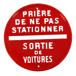 Plaque ronde émaillée ancienne "Prière d