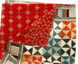 Beau quilt dans les tons turquoise, oran