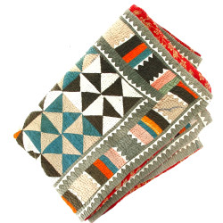 Beau quilt dans les tons turquoise, oran