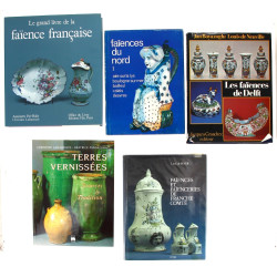 Thème FAIENCES - Lot de 5 ouvrages : 1) 
