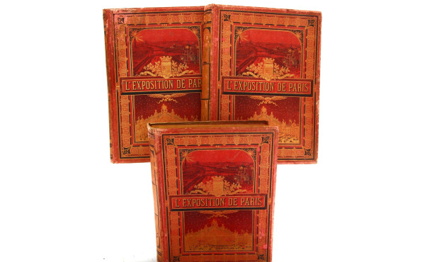 "L'EXPOSITION DE PARIS", 3 livres reliés