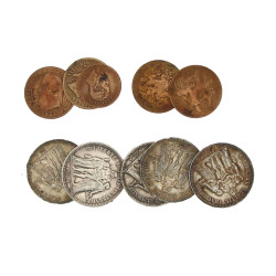 Lot de 5 pièces de 5 F argent XIXème, po