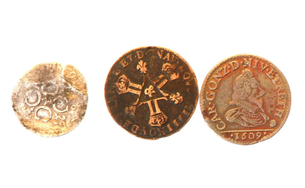 Lot de 3 monnaies féodales: - CHARLES D