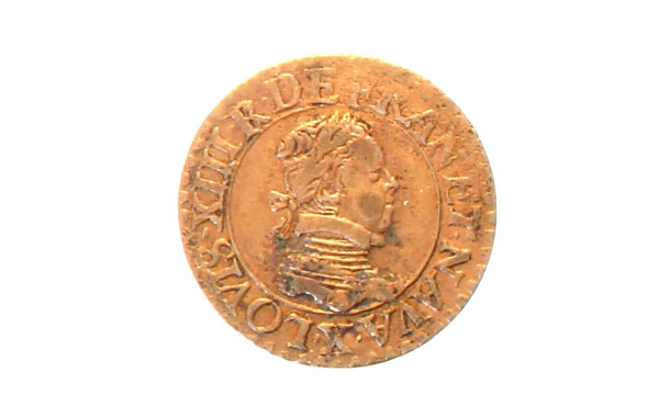 Louis XIII - Double tournois - Buste lau