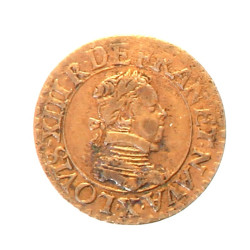 Louis XIII - Double tournois - Buste lau