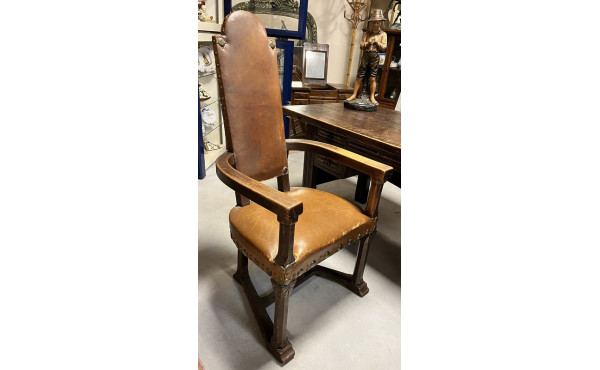 Fauteuil style caquetoire en bois nature
