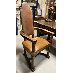 Fauteuil style caquetoire en bois nature