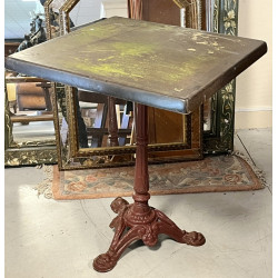 Table de bistrot carrée, piètement fonte