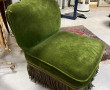 Chauffeuse Napoléon III en velours vert