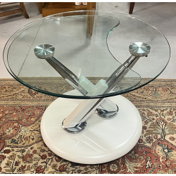 Table basse ronde moderne à deux plateau