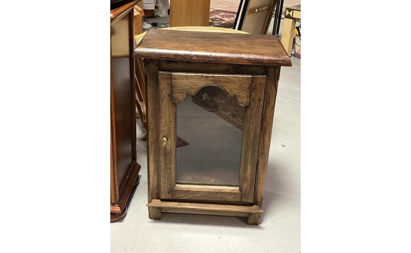 Petit meuble vitrine rustique, électrifé