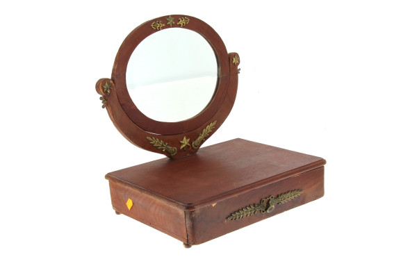 Miroir psyché de table en placage d'acaj