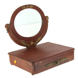 Miroir psyché de table en placage d'acaj