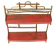 Petite étagère en bois laqué rouge et or
