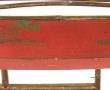 Petite étagère en bois laqué rouge et or