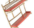 Petite étagère en bois laqué rouge et or