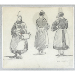 Paul DELORMOZ (1895-1980) "Trois bigoudè