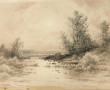 Paul MARTIN (1830-1903) "Paysage avec ef
