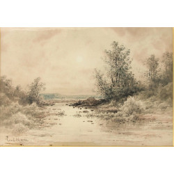 Paul MARTIN (1830-1903) "Paysage avec ef