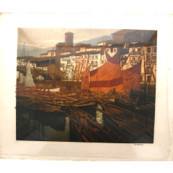 Pierre LABROUCHE (1876-1956) - "Barques 