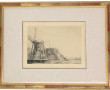 D'après REMBRANDT "Paysage au moulin", g
