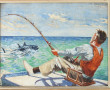 Albert HAMET (1898-1974) "Pêcheur et sa 