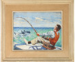 Albert HAMET (1898-1974) "Pêcheur et sa 