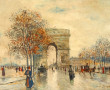 Ecole Xxe "Scène parisienne" huile sur p