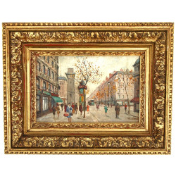 Ecole Xxe "Scène parisienne", huile sur 