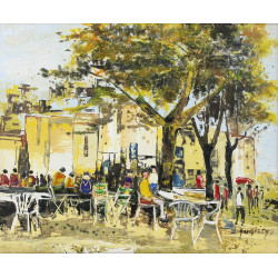 Maurice AUGIZEAU (1945) "Sous les platan