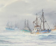 TRANNOD (Xxème) "Retour de pêche", aquar