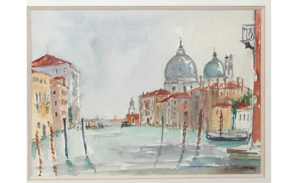 F.BECK (Xxème) "Vue de Venise", aquarell
