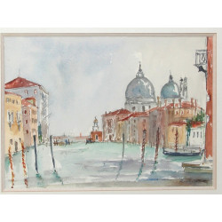 F.BECK (Xxème) "Vue de Venise", aquarell